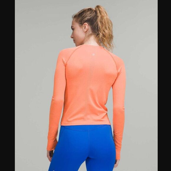 *no tag* Lululemon Swiftly Tech Long Sleeve 2.0 in Orange / Lunar Rock - Picture 2 of 11
